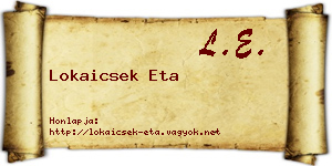 Lokaicsek Eta névjegykártya